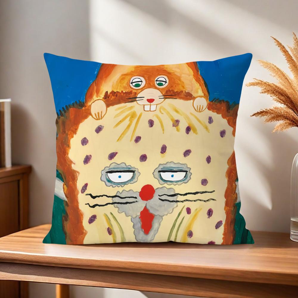 Book Bread thief cute Comfortable soft Pillow Case for Sofa Living Room Home office Decor and Protective Covers