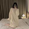 Cozy Coral Fleece Long Nightdress - Large Size Warm Winter Pajamas with Plush Velvet