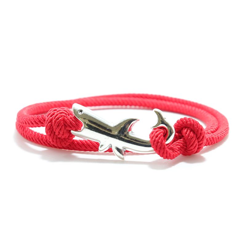 Simple Style Shark Bracelet For Men Sliding And Adjustable Rope Braslet Beach Surfing Nautical Braclet Accesorios Hombre Pulsera