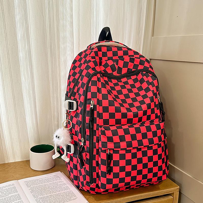 

Студентський рюкзак у клітинку великої місткості - Унісекс, підходить для студентів коледжів та учнів середньої школи Large 46*34*20 cm for Grades 3-12