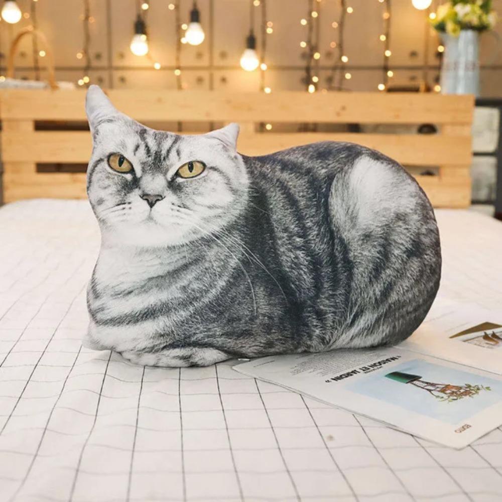 1PZ 50CM Cuscino Gatto Simulazione 3D, Morbido Cuscino Giocattolo Gatto Carino Lavabile, Giocattolo per Bambini, Cuscino per Divano, Decorazione per la Casa