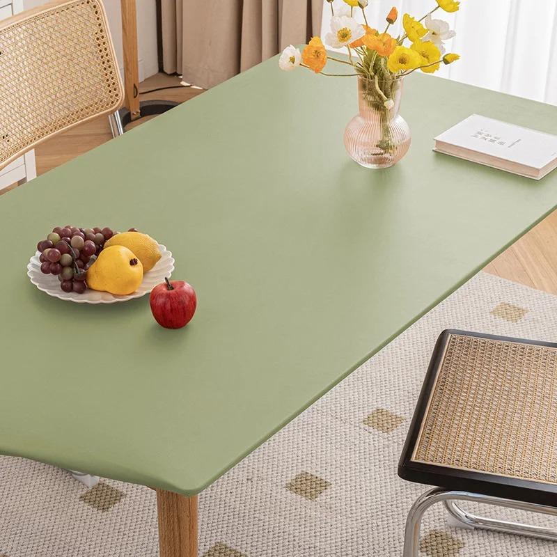 1 PC Solid Colour Rectangle Table Cloth Cover Waterproof Tablecloth Fits for Folding Tables Washable Table Protector Camping
