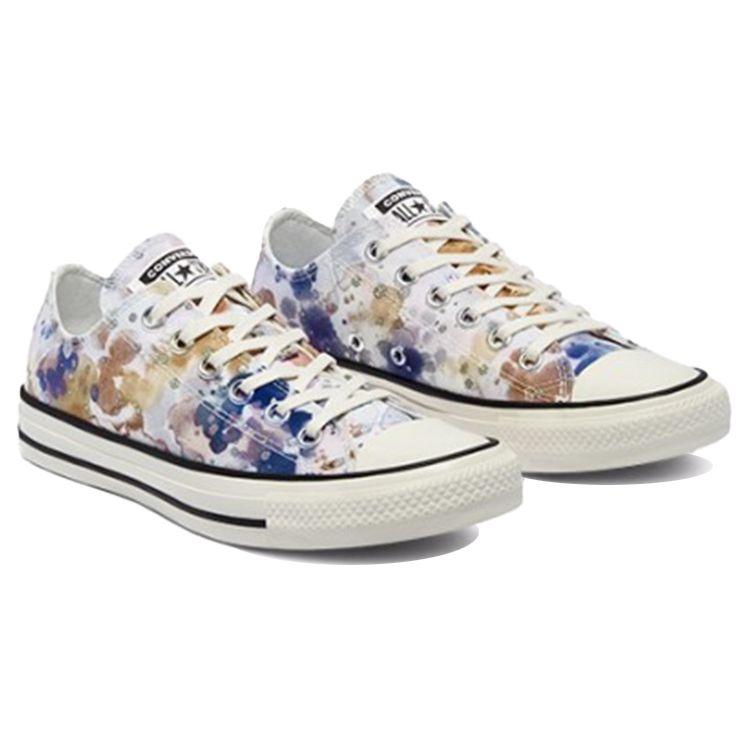 Converse Chuck Taylor All Star Comfortable Versatile Colorful Printed Low Top Canvas Shoes Women Sneakers White Blue Multicolor 570766C