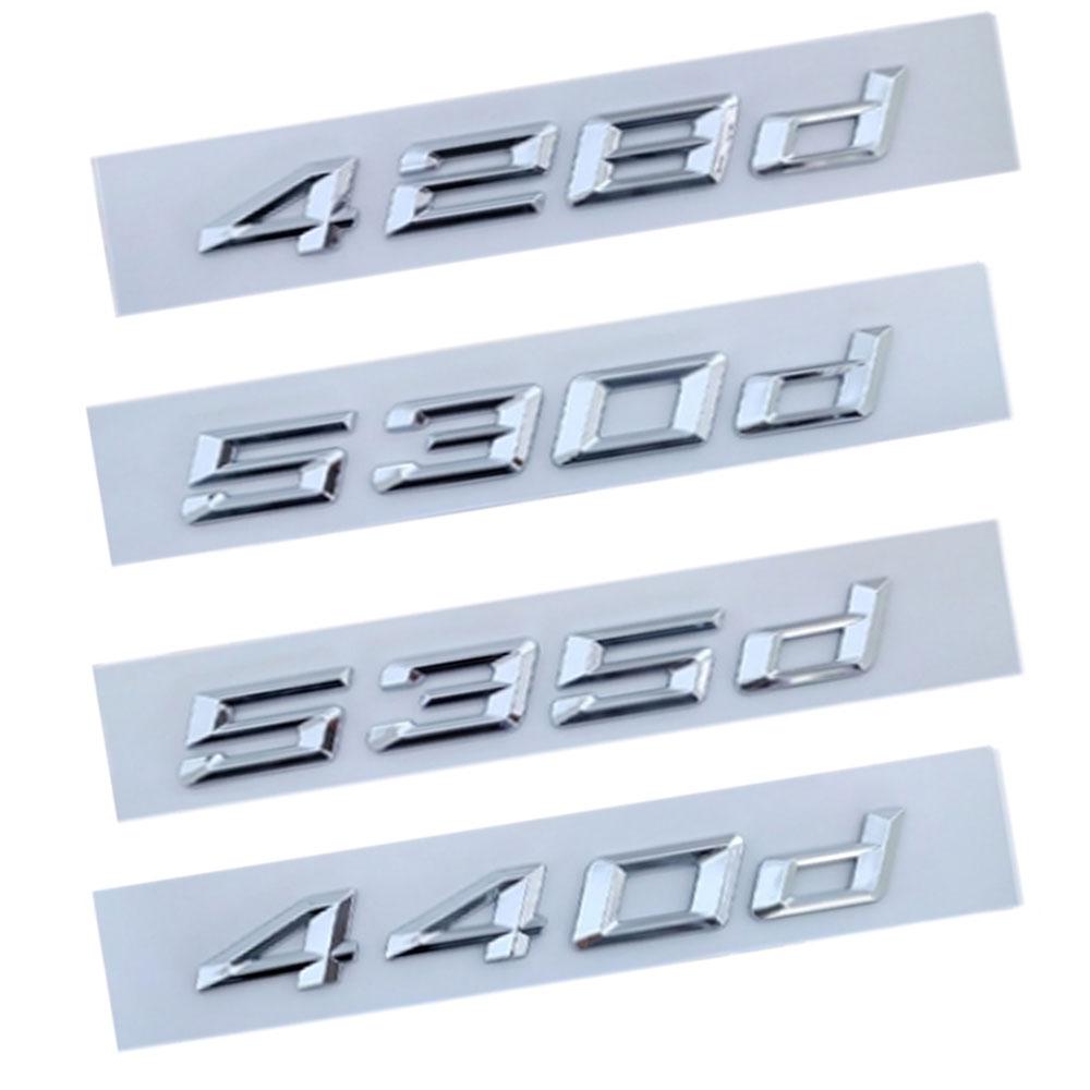 

For BMW 428d 440d 530d 535d Logo E39 E60 G30 F10 Car Stickers Rear Bumper Sticker Silver Trunk Mudguard Adhesive Accessories 428d