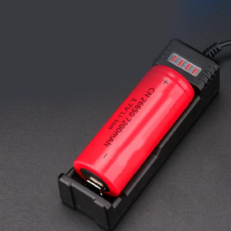 Single Slot 26650/18650 Battery Charging Adapter USB Compatible Plug Play Operation ABS Texture for Home and Office Use