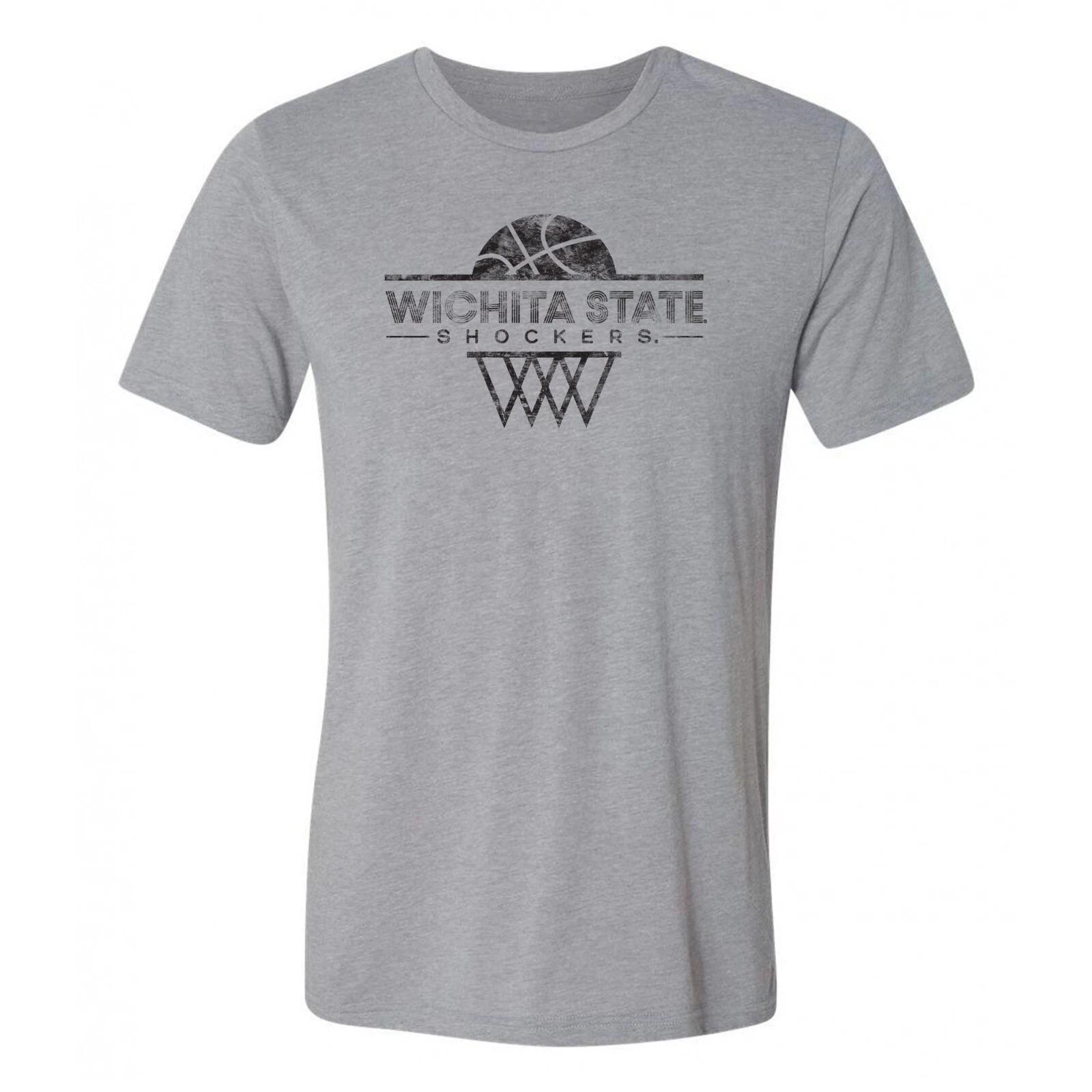 Wichita State Shockers Oblique Hoop - Sports Basketball Triblend T-Shirt 4XL