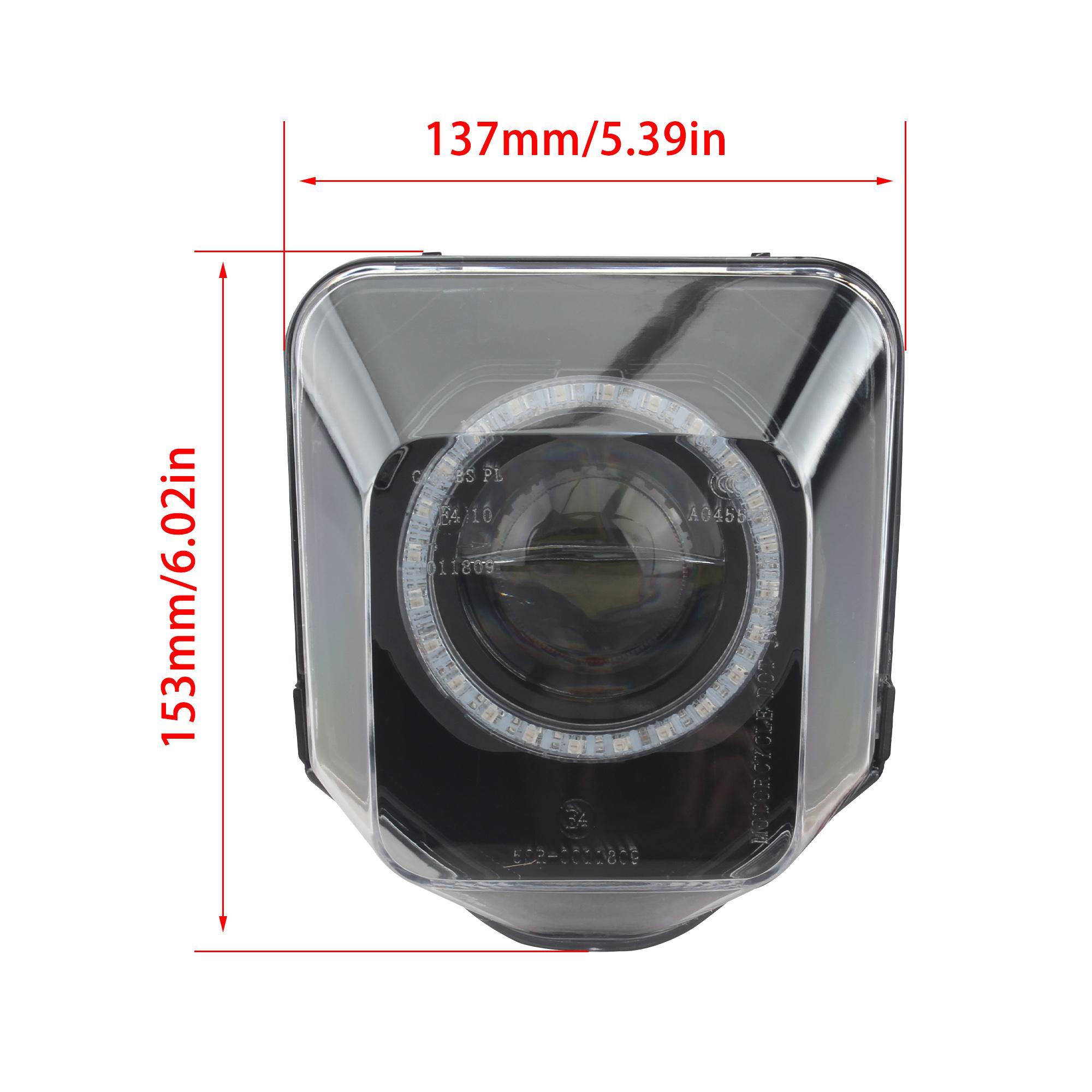 

Motocross RGB LED Headlight App Control Angel Eyes For Husqvarna TE 150 250 300 FE 250 350 450 501 701 SM Enduro 2014–2026