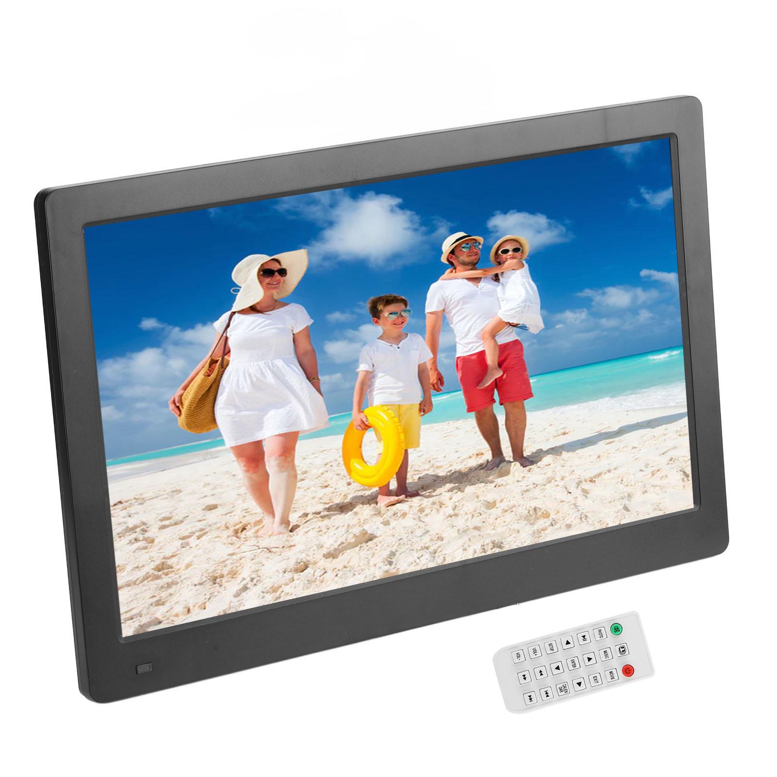 

15,6-дюймовая интеллектуальная цифровая фоторамка 1920X1080P IPS поддержка часов, календаря, будильника, таймера US Plug