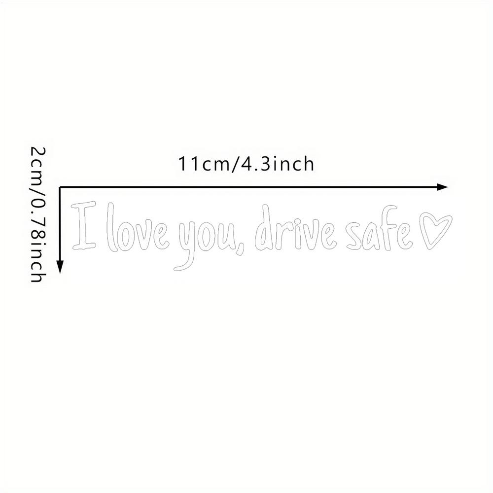 "I Love You Drive Safe" Mirror Decal, Waterproof Rear View Mirror Sticker Heartfelt Car Accessory for Drivers, Friends & Family
