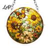 High Transparency Acrylic Puzzle Pendant Round Stained Glass Style Hanging Ornament 7.48 Mindful Weekend Activity Inch Window Decoration for
