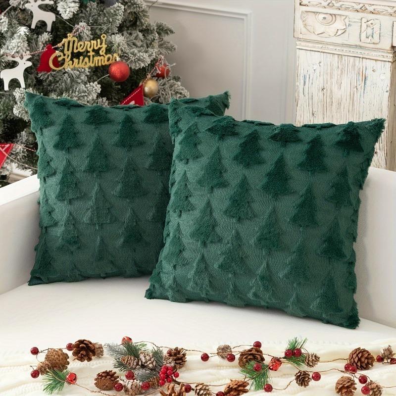 45X45Cm Christmas Tree Plush Pattern Pillow Cases Merry Christmas Decor For Home Xmas Gifts New Year Sofa Decor Navidad
