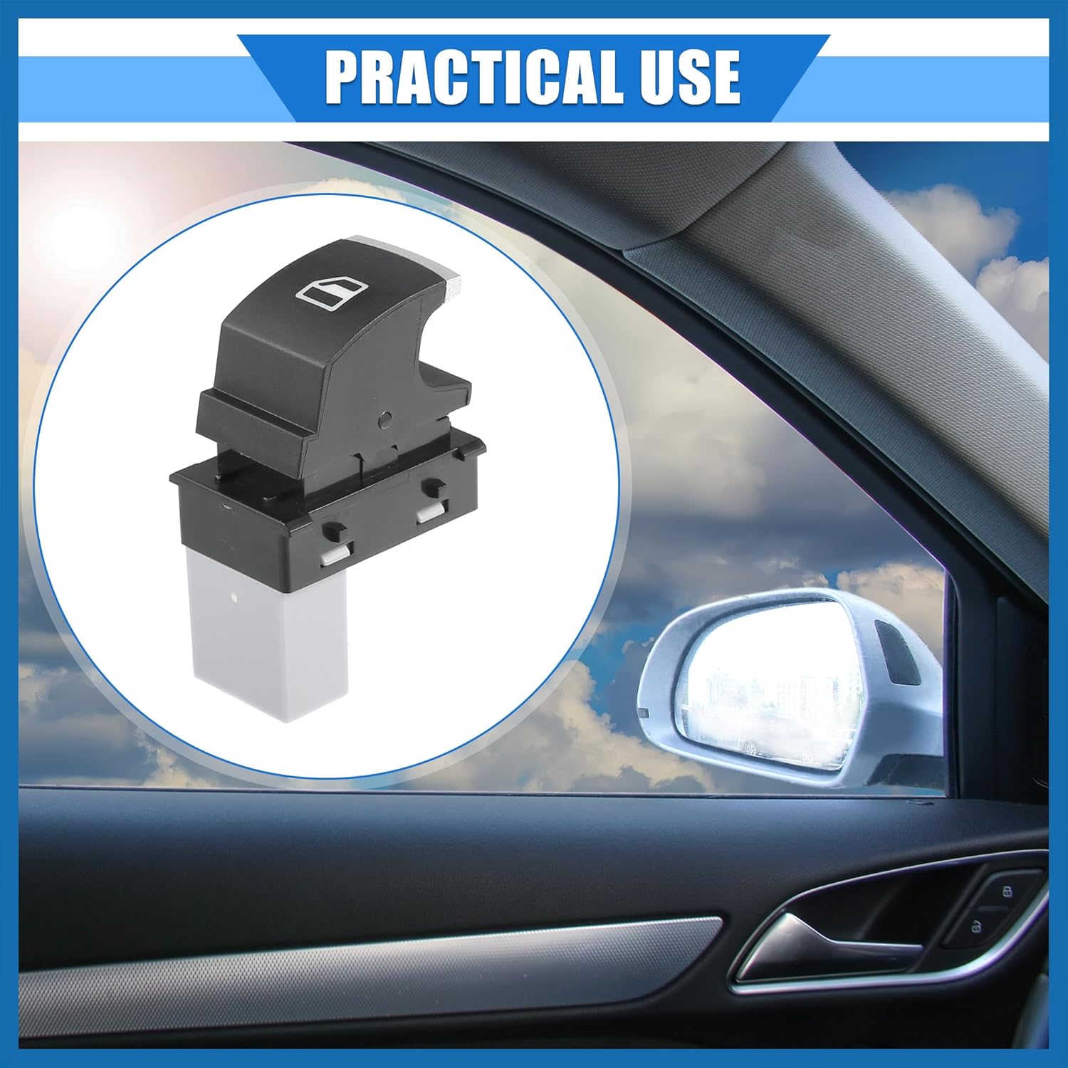 Power Window Switch No.5K0959855 with Tool Window Control Switch for Volkswagen Tiguan 5N SUV 2007-2018