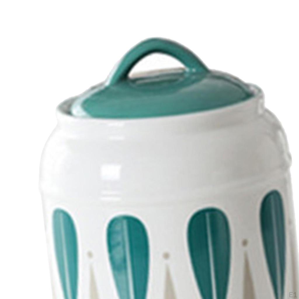 Ceramic Jar with Airtight Lid Food Storage Porcelain Dry Container Tea Canister Pet Treat
