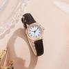 Women Round Dial Watch with Faux Leather Strap Casual Formal Watch Quartz Analog Wristwatch Gift for Birthday Christmas