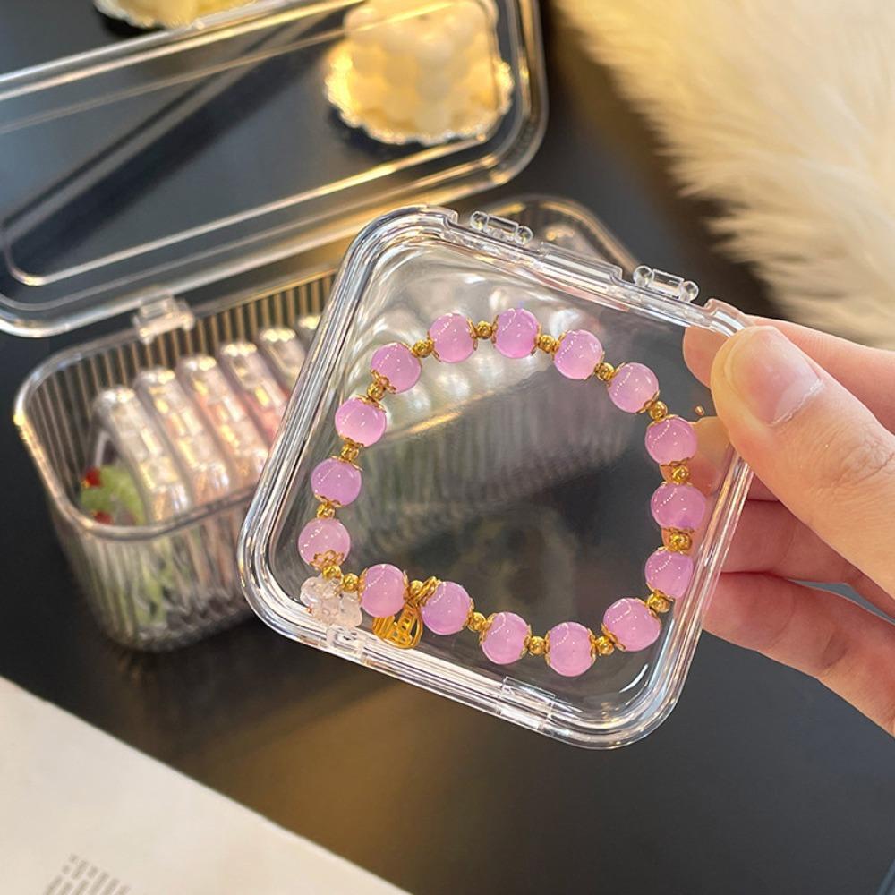 Transparent Jewelry Storage Box Dustproof Lid Bracelet Storage Box  Jewelry Display