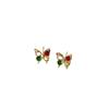Colored Diamond Butterfly Stud Earrings - Summer Fairy Sweet Style, Fashionable and Exquisite for Women