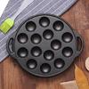 Multipurpose 26x26cm Cast Iron Pancakes Pan Takoyaki Cooking Escargot Plate For Street Food Business Or Family Gathering