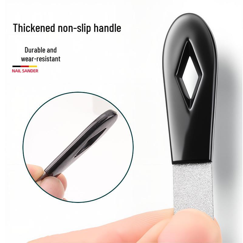 Mini Double-Sided Stainless Steel Nail File with Round Head Buffer and Polisher