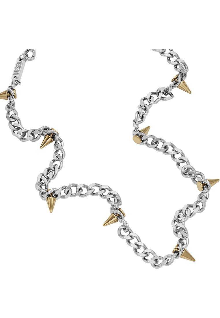 

Diesel Chain Stainless Steel Stainless No Jewels Men s Necklace, Necklace, Length 450mm+50mm, Width 6mm, Steel,
