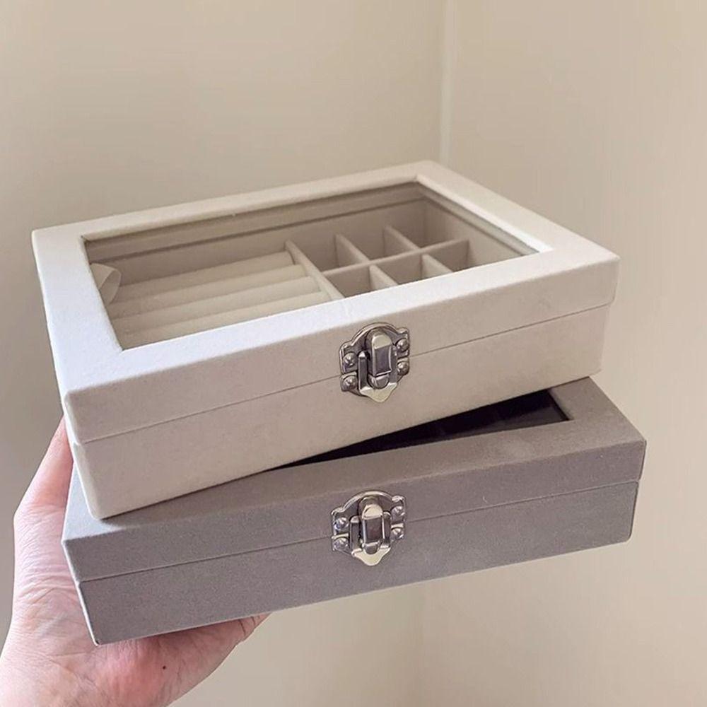 Multi-Compartment Jewelry Organizer Transparent Jewelry Display Box  Jewelry Store