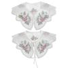 Elegant Organza Colorful Floral Embroidered Beaded Faux Collar for Fashionable Women Detachable Collar Shawl Capelet
