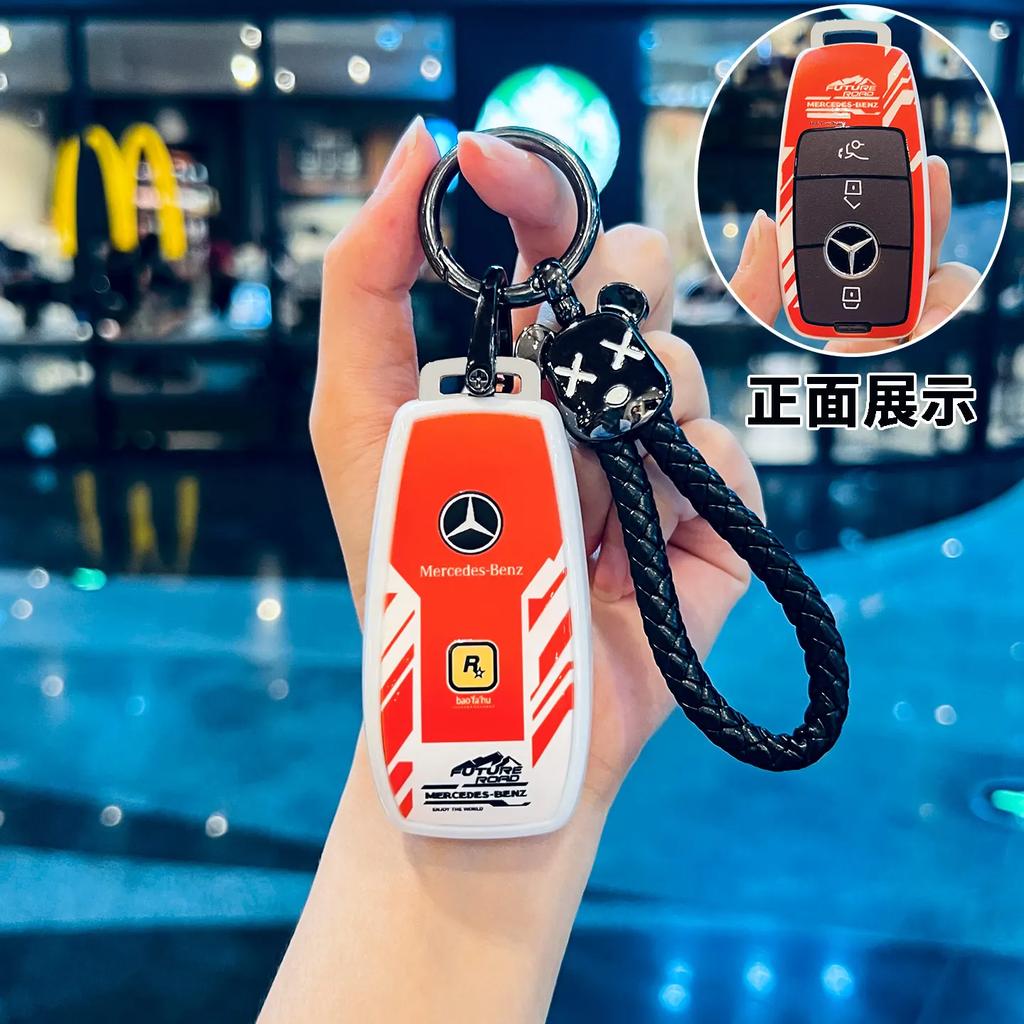 TXF4 Fashion TPU Car Key Case Cover For Mercedes Benz A C E S G Class GLC CLE CLA GLB GLS W177 W205 W213 W222 X167 AMG Keychain Fob