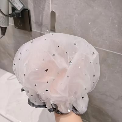 1PC Shower Cap for Women, Waterproof for Bathing, Household Use, Makeup, Kitchen, Oil Fume and Dust Cover