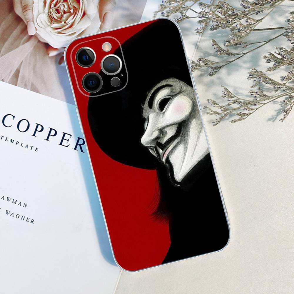Horror Movie V For V-vendettaS For IPhone 17 16 16e 15 14 13 12 11 Pro Max Mini Plus Phone Case