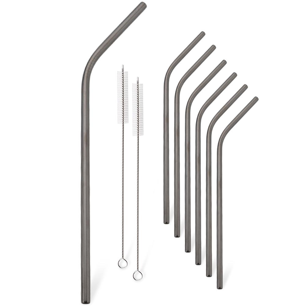 Set di 9 Cannucce Riutilizzabili Cannucce Metalliche Cannucce in Acciaio Inossidabile 304 per Caffè Latte Bar Accessorio Festa Cannuccia da Cocktail