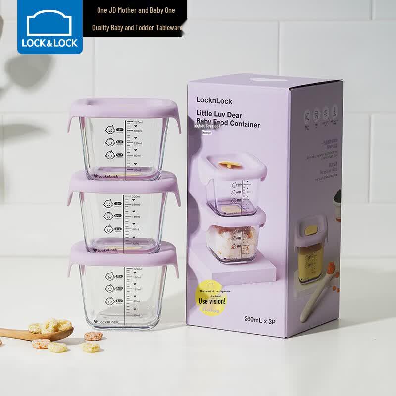 LOCK&LOCK Hitzebeständiges Glas-Aufbewahrungsset für Babynahrung