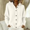 Women's Fashion Color Long Sleeve Button Front Hooded Knit Cardigan Casual Coat