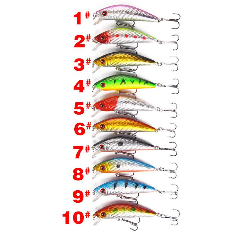 Luya Bait Mino 7cm/8.5g High Carbon Steel Three Anchor Hook Plastic Hard Bait Simulation Fake Bait Bait
