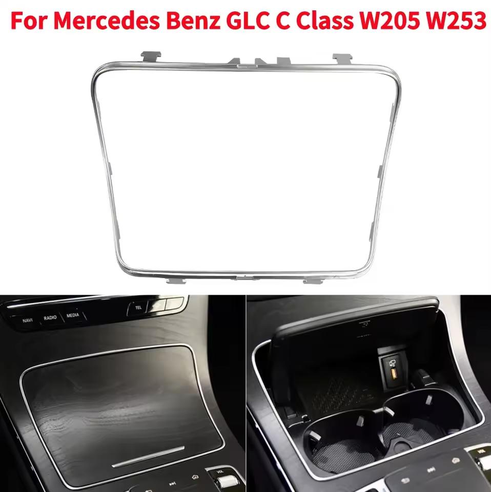 Silver Chrome Frame Central Console Ashtray Cup Holder Strip Trim Water Cup Holder Plating Strip for Mercedes Benz E Class W213