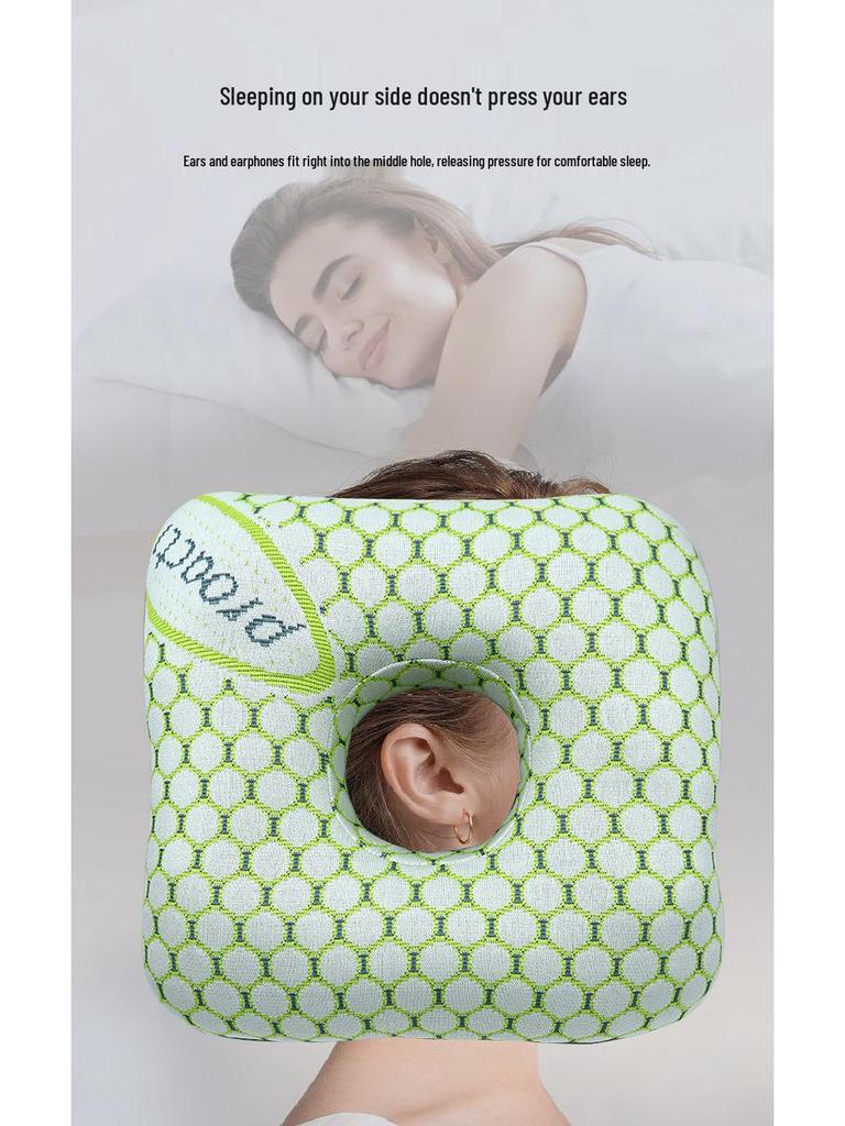 TEMU Ear Protection Pillow for Pierced Ears - Anti-Pressure, Hollow Design for Comfort
