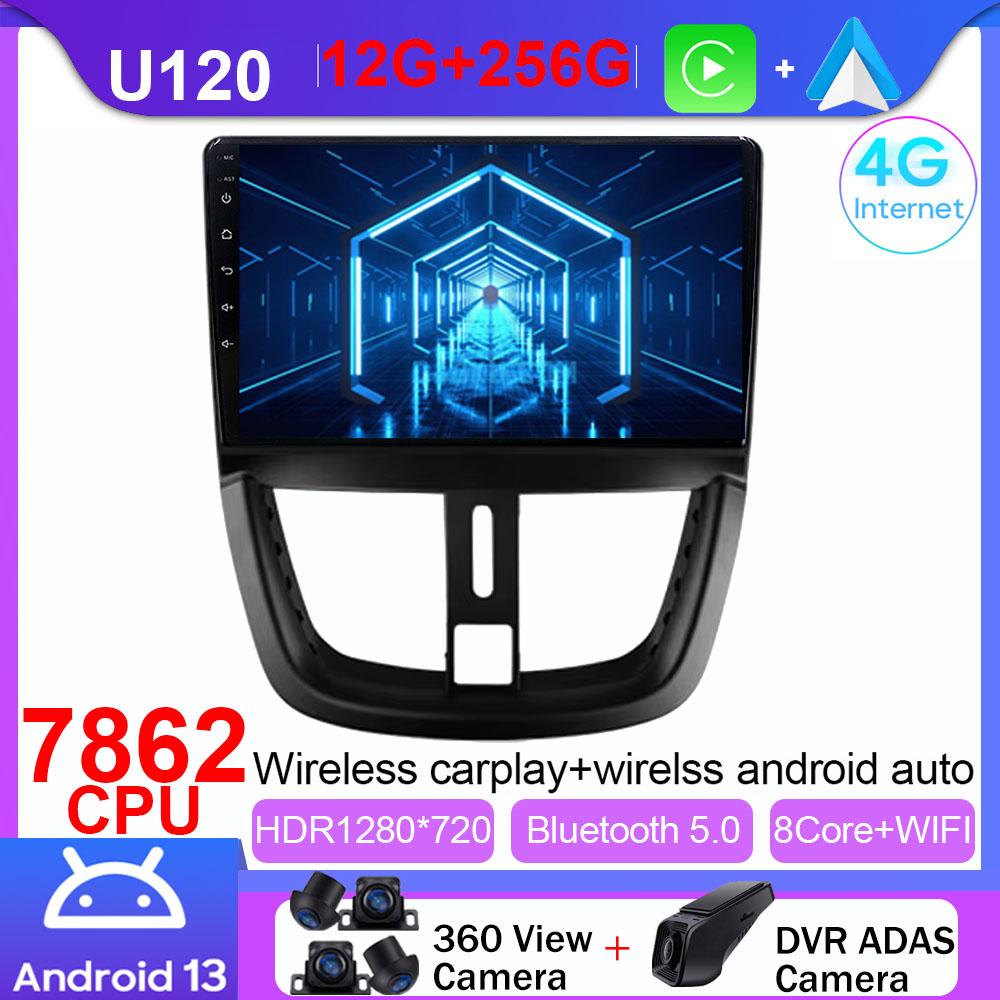 2 Din Android Radio Car Multimedia Player Wireless Carplay GPS WIFI For Peugeot 207 CC 207CC 2006 2007 2008 2009-2015 Auto WIFI
