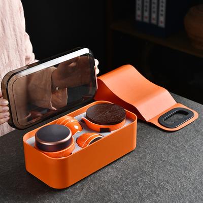 New Travel Tea Set High-end Leather Bag Portable Tea Set Enterprise Business Souvenir
