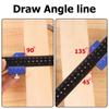 Woodworking Ruler Precision Pocket Metal Slide Rule Inch and Metric T-Type Scribing and Square Ruler for Marking and Measuring