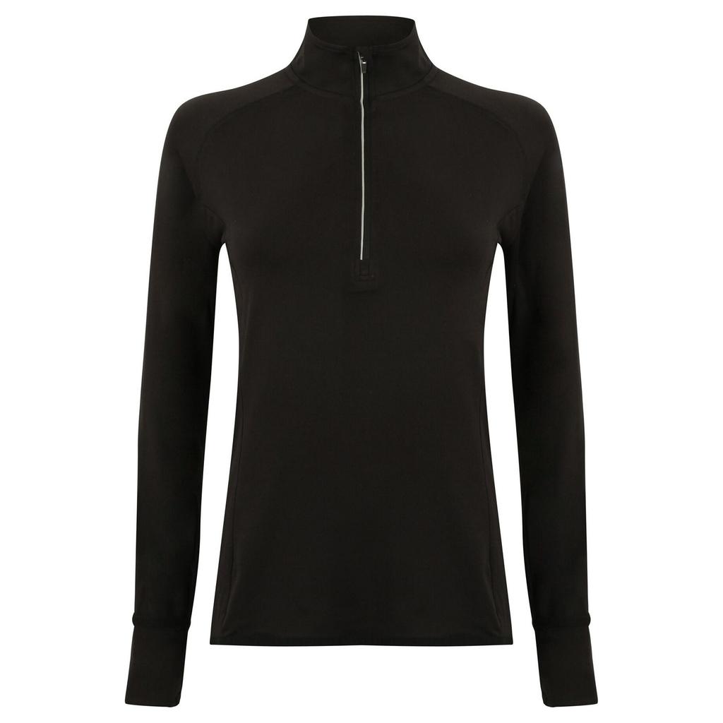 Tombo Womens/Ladies Long Sleeve Zip Neck Performance Top