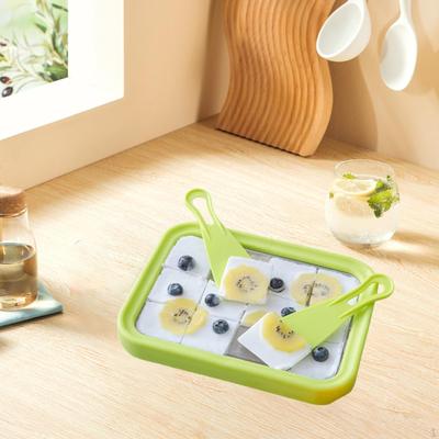 Eismaschine Kälteplatte mit 2 Spateln Joghurtmaschine für Softeis