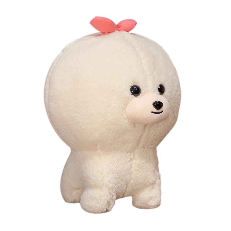 Weiß/Beige Bichon Frisé Plüschtier Niedlicher Welpe Weicher Stoffhund Simulations-Haustier Kawaii Flauschige Baby-Puppe Geburtstagsgeschenk Für Kinder 30cm