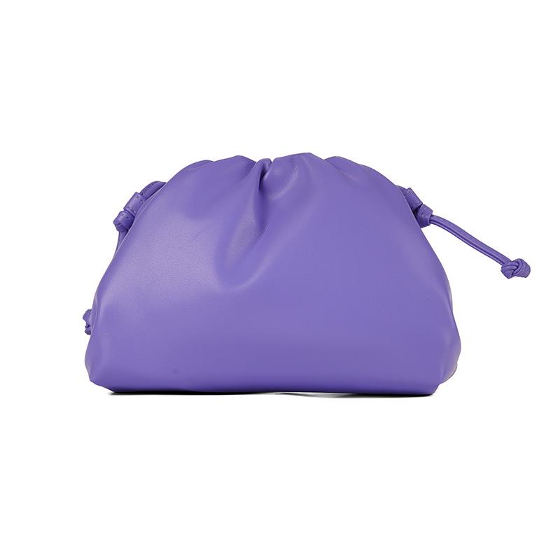 Women's 2024 Soft Leather Pleated Handbag - Evening, Shoulder, and Messenger Bag with Solid Color Texture.