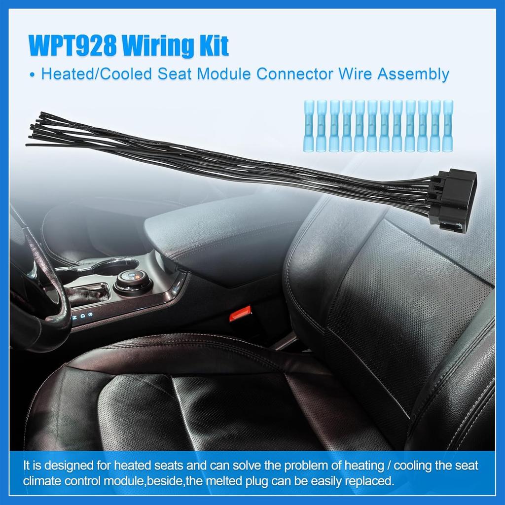 Heated Seat Wiring Connector Wire Harness Replacement WPT928 15326110 Heated/Cooled Seat Module Connector Wire Kit for Ford F-250 F-350 F-450 Super