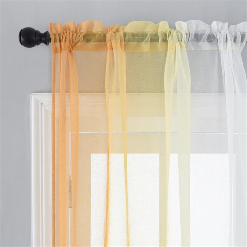 Einfache transparente Vorhänge mit Farbverlauf Elegante Fensterschleier für Wohnzimmer, Schlafzimmer & Balkon Sonnendurchlässige dekorative Tüllvorhänge