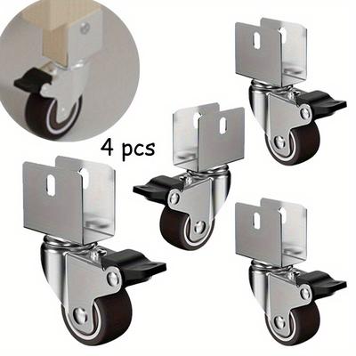 4pcs Universal Roller Mute Rubber Pulley Shelf Furniture Cabinet Casters Drawer Pulley Furniture Hardware Accessories
