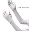 Fashion Solid Color Long Sleeve Sun Protection Non-slip Sunscreen Sleeve Gloves Elastic Cooling Ice Silk Arm Sleeve Women