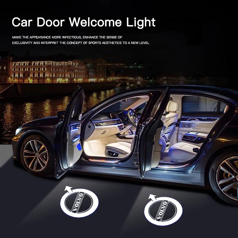 2pcs Volvo HD Car Door Welcome Light Led Projector Lamp For Xc60 Xc90 V40 V60 S60 V50 V90 S80 C40 XC40 V70 XC70 C30 C70 Rdesign