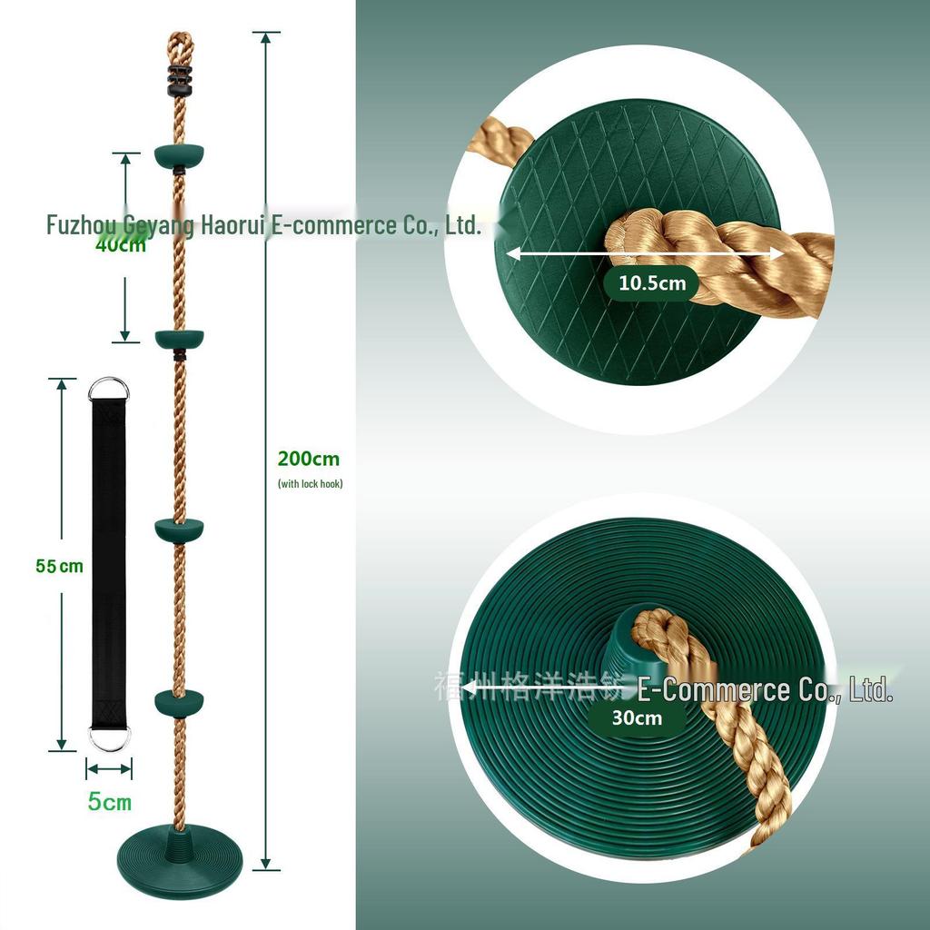 Large Children's Disc Swing with Climbing Rope - Sensory Training Playground Toy for Kindergartens