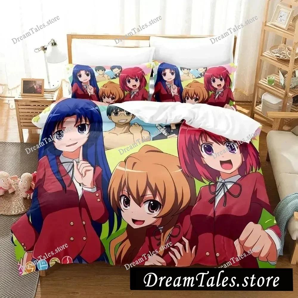 Toradora New Bedding Set Cartoon Anime Adult Kid Bedroom Duvet Cover Sets 3D Kawaii Girls Roupa De Cama Casal