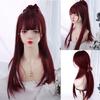 Synthetic Natural Black Wigs Long Wavy Wig for Women with Bangs Halloween Party Daily Heat Resistant Fibre Hair Wigs