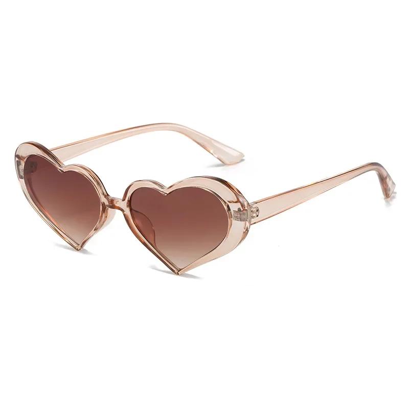

Latest Heart shaped Candy Sun Glasses Glasses Female Punk Cat Eyes Trendy Accessories Large Spectacle Frame Frame Sparkling Pink Crystal Glasses as pictue
